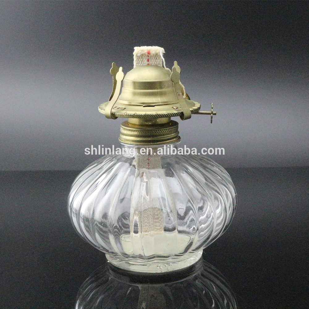 Classical pumpkin shaped glass oil lamp