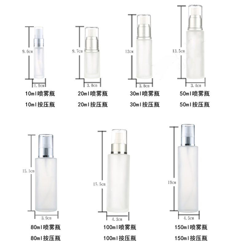 shanghai linlang Frosted cosmetic glass packaging beauty cream jar bottle