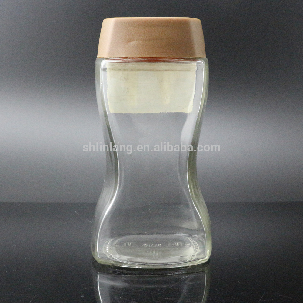 Shanghai Linlang 200ml 400ml 800ml glass coffee storage jar with plastic lid