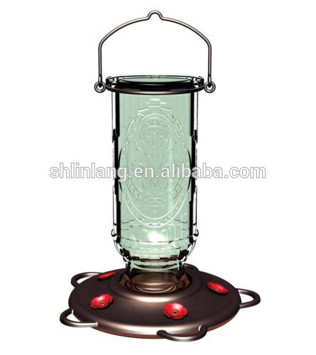 Repurposed vintage glass feeder hanging soda bottle glass hummingbird feeder glass bird feeder