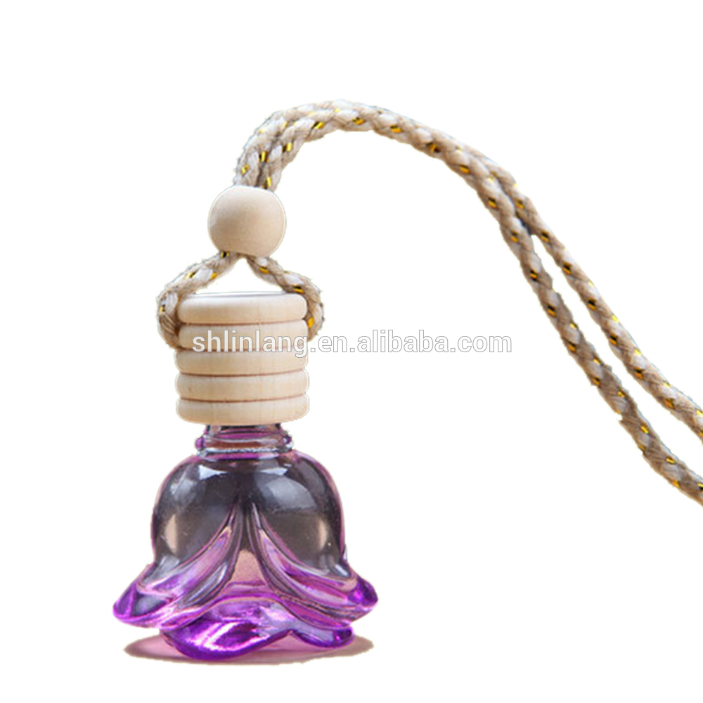 shanghai linlang empty perfume diffuser car air freshener glass bottle with wooden cap