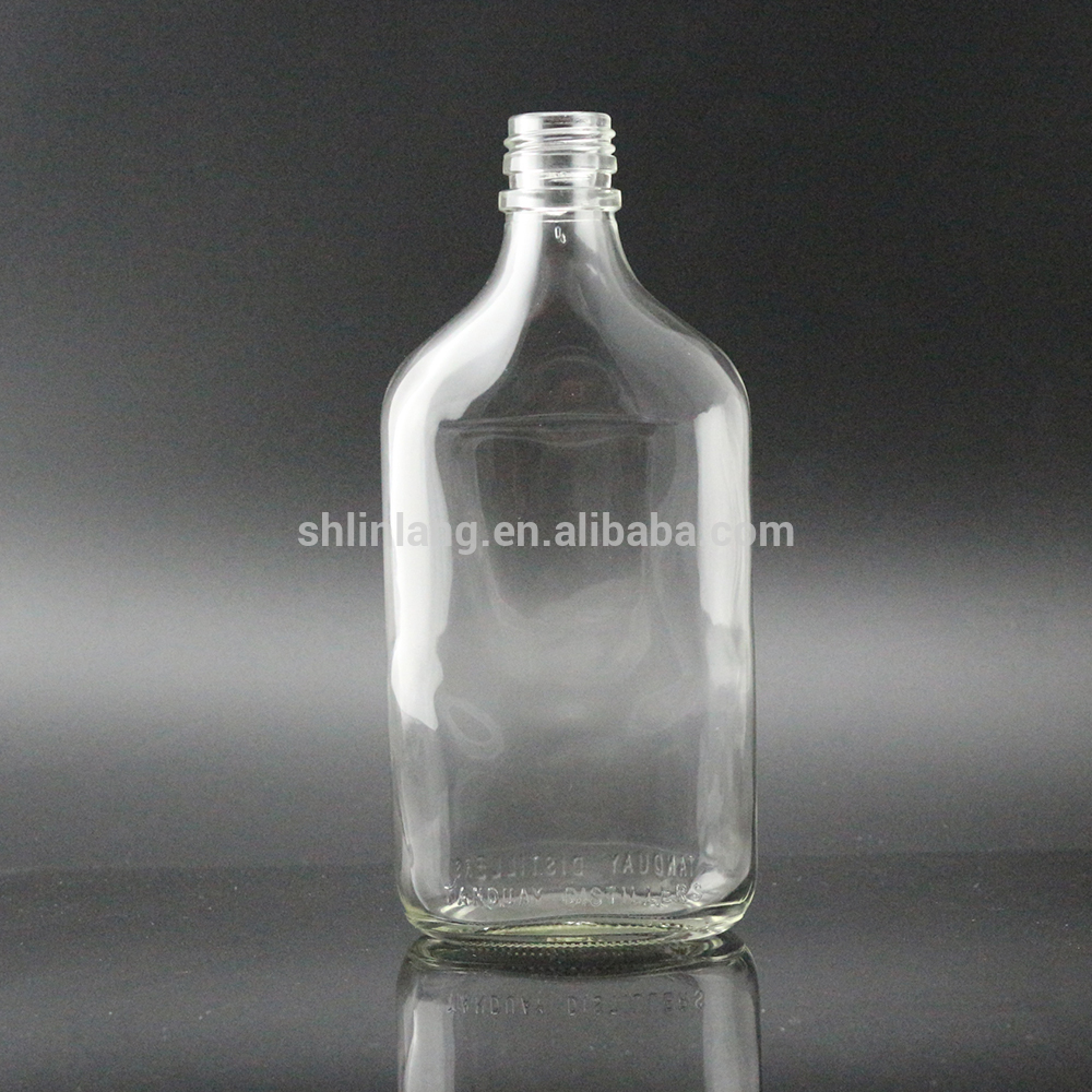 Shanghai linlang Wholesale 100ml and 200ml clear glass flask bottles