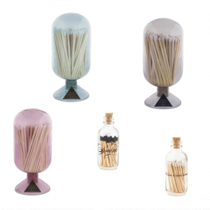 Custom handmade matches in glass jar bottle