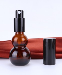perfume essential oil liquid medicine unique calabash shape brown glass bottle with spray