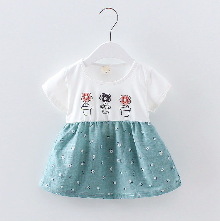 Boutique design dress cotton party toddler ruffle baby girl dresses