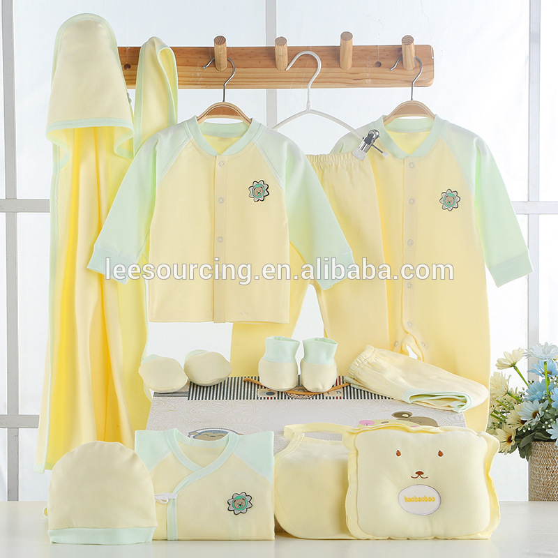 Good price spring autumn cotton 14pcs newborn baby boy clothing set
