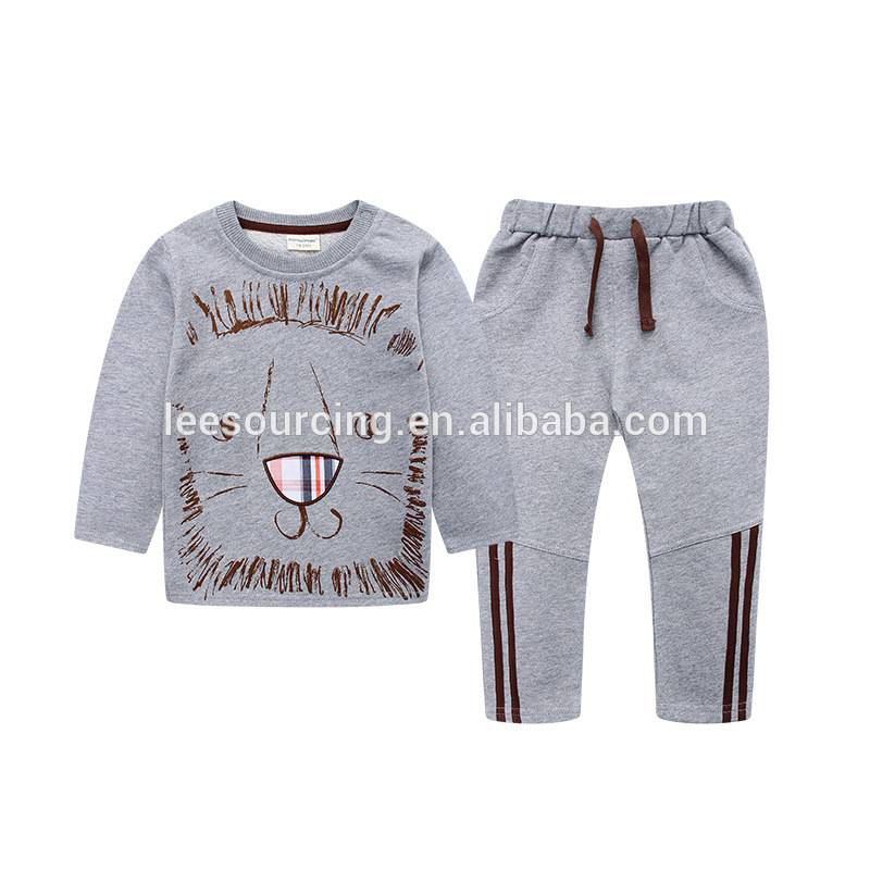 Wholesale knitted long sleeve boys kids clothes clothing set