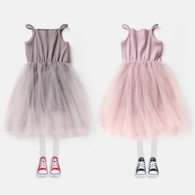 Hulgimüük Baby Long Tulle Kleit Premium Quality Cute Girls Kleidid