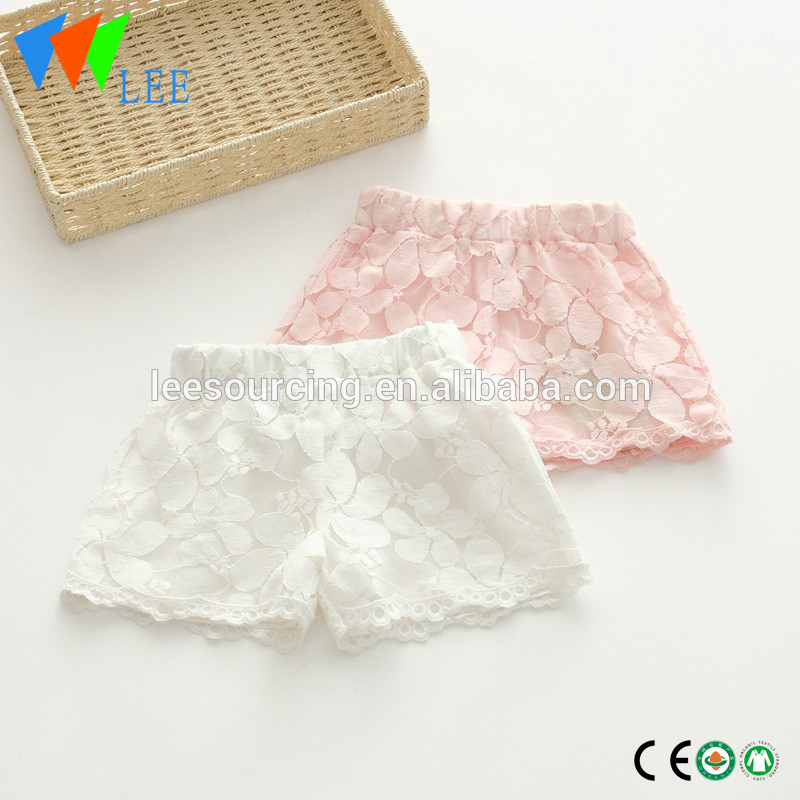Wholesale new design summer baby girl lace shorts cute kids shorts