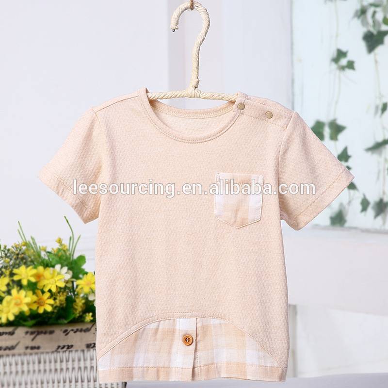 Verano algodón orgánico diseño de los niños de la camiseta niños de la camiseta al por mayor de ropa