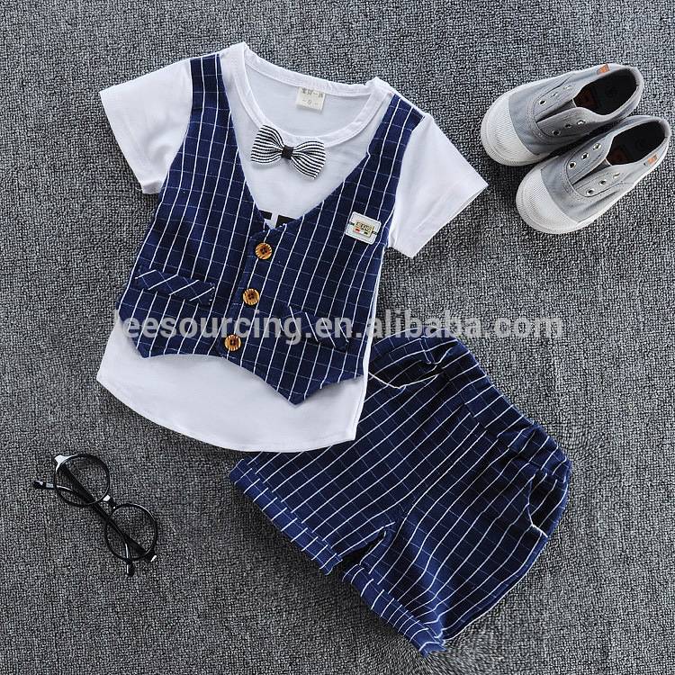 Wholesale clothing for baby wholesale cotton clothes set summer boy's short sets