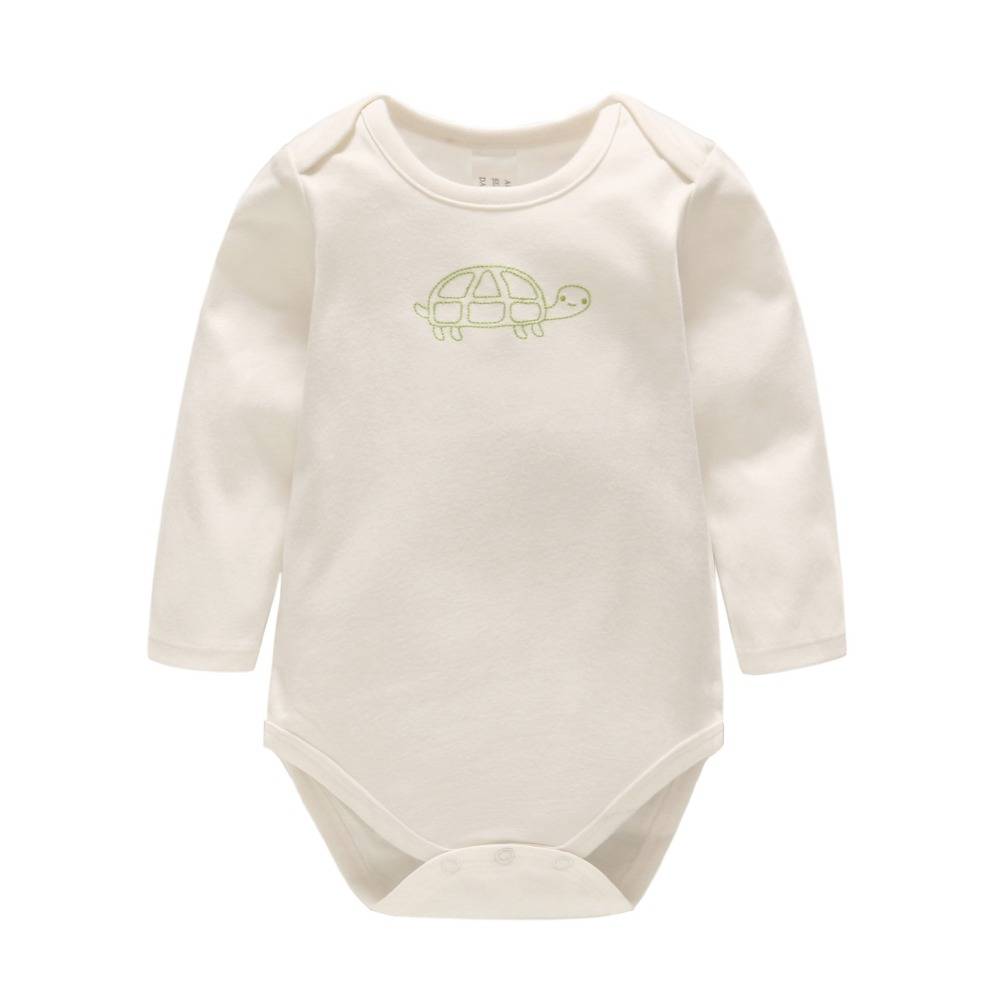baby's organic cotton pure colour animals long sleeve romper
