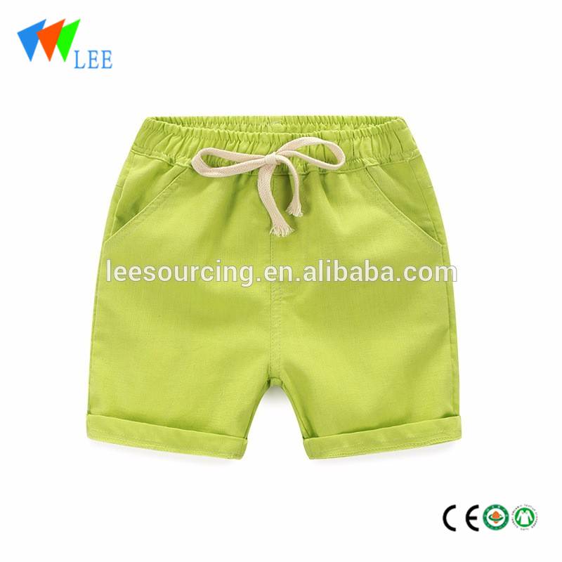 Newest Summer Boy Cotton solid color beach shorts