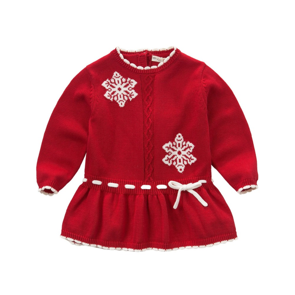 debelo 100% bombaž pletene rdeče vozličasta Velvet otroška božična obleka kompleti