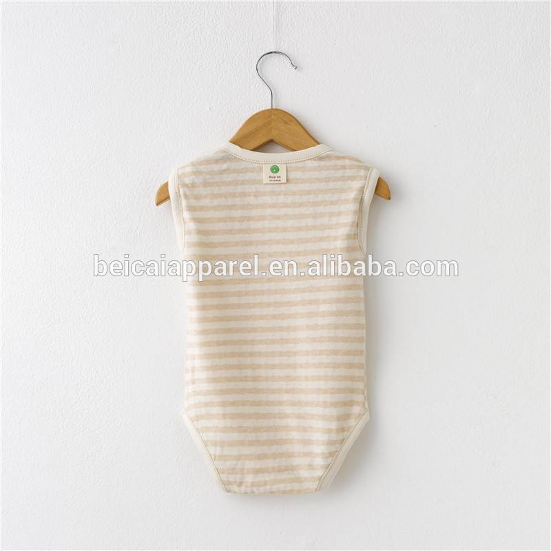 Wholesale baby organic cotton romper striped baby romper for summer