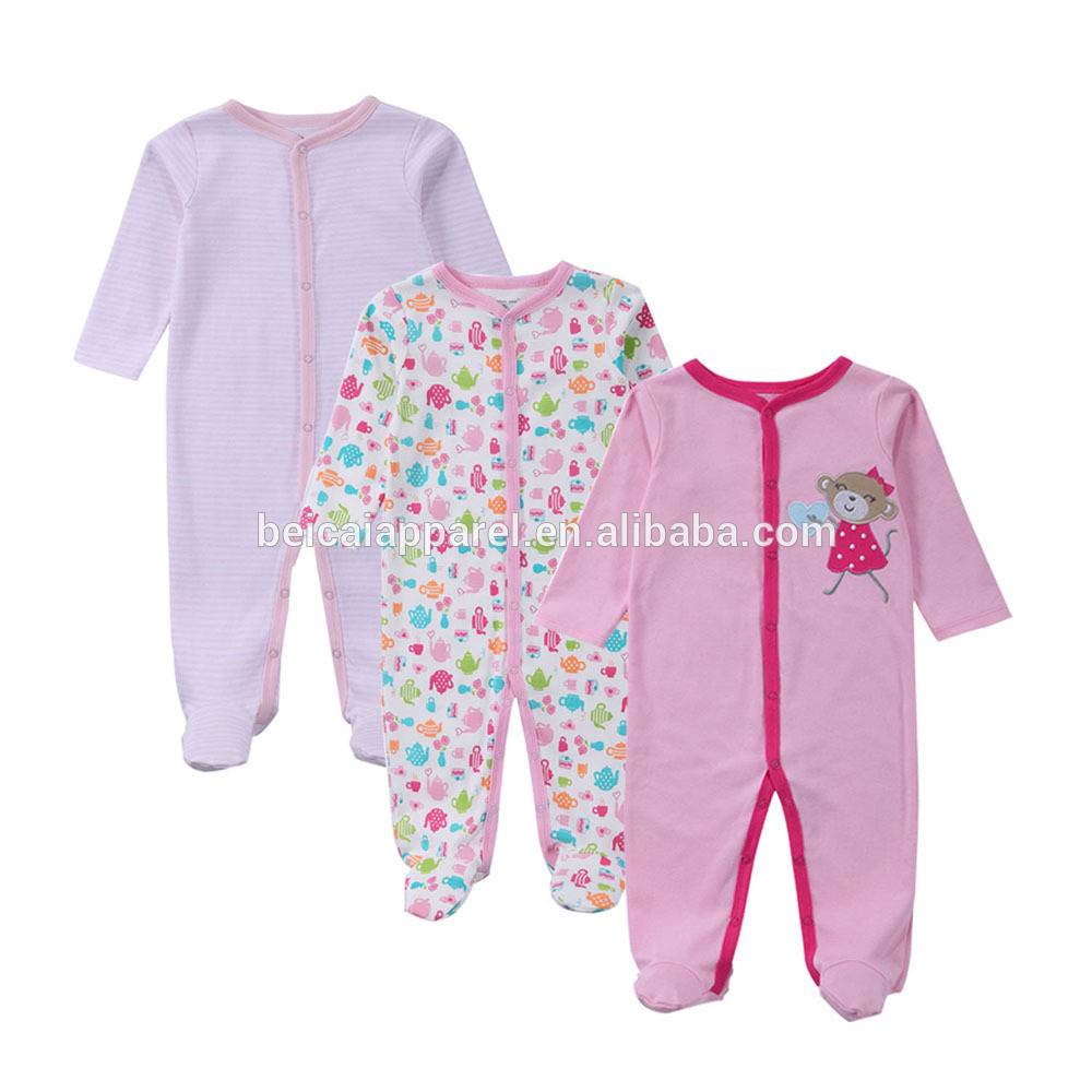 China manufacturer baby girl long sleeve bodysuit cotton baby romper set