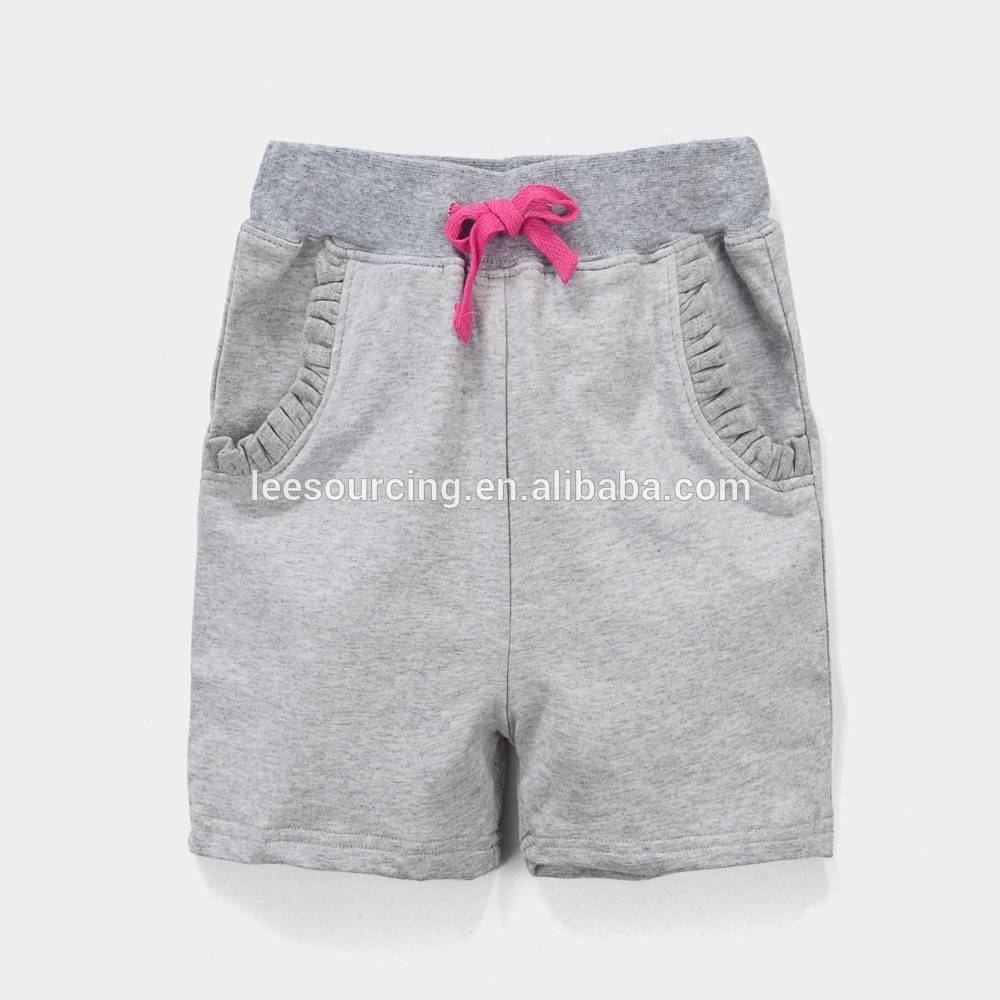Wholesale summer baby girl 100% cotton ruffle shorts beach wear kids capri pants school girl shorts