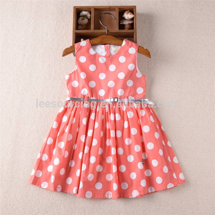 Hot sale baby girl polka dots clothing summer beautiful children dress
