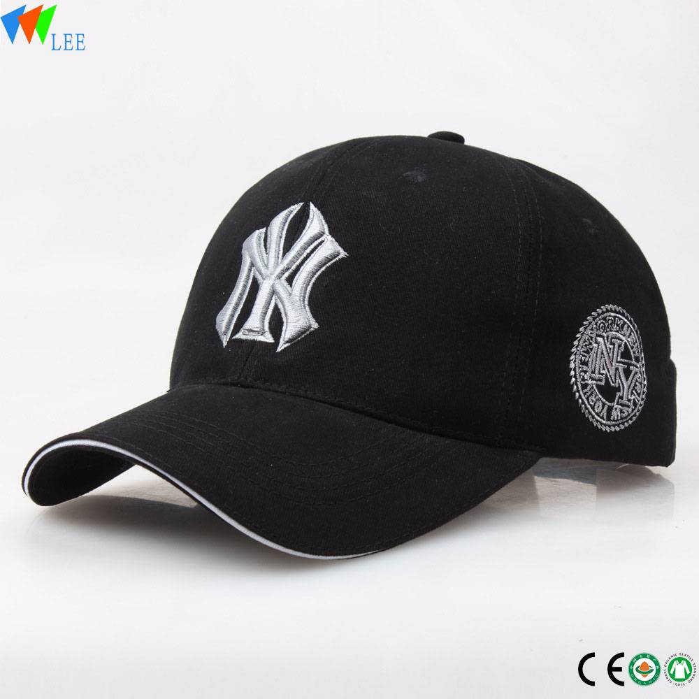 High Quality Baseball Cap Promotional 3d Embroidery Black Sport Baseball Cap