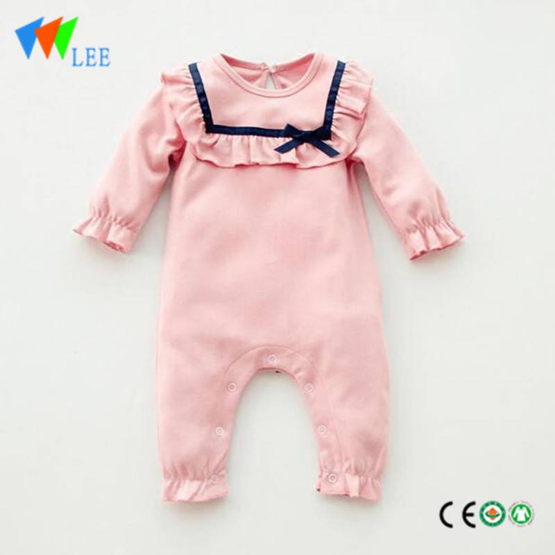 Cheap price Boys Jogging Pants - 100% cotton O/neck baby long sleeve romper high quality lace – LeeSourcing