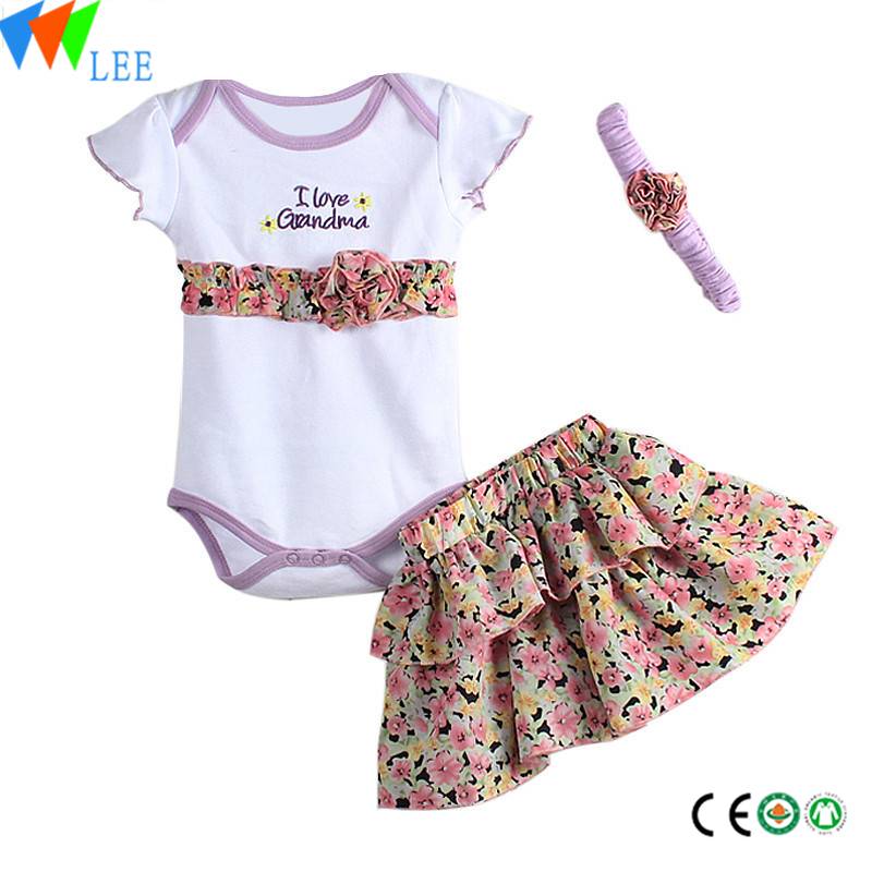 Fashion toddler girl cotton romper clothes baby romper clothing set