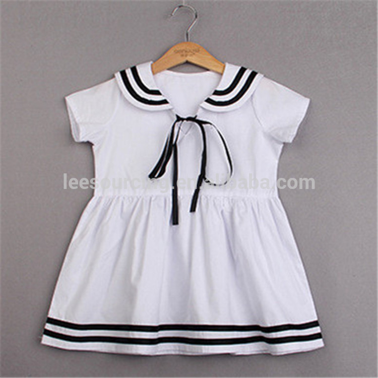 Fashion korean style girl preppy clothing kids summer short sleeve dress