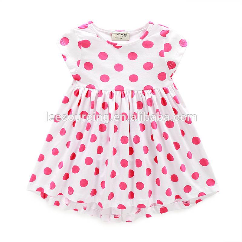 Latest cotton polka dot frocks designs little girl dress