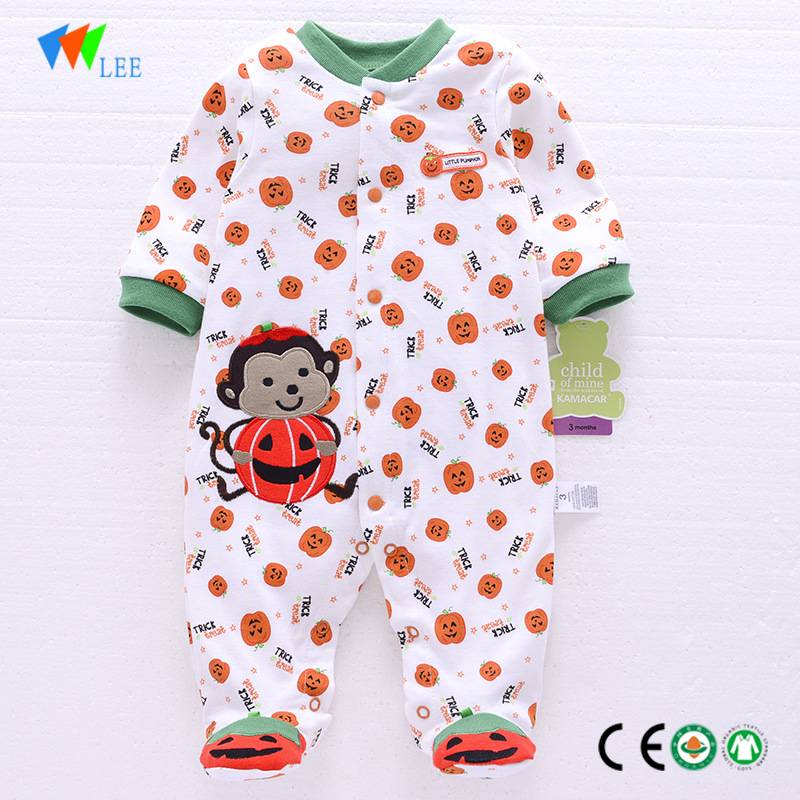 New fashions 3/4 long-sleeved cotton plain kids romper wholesale winter baby romper