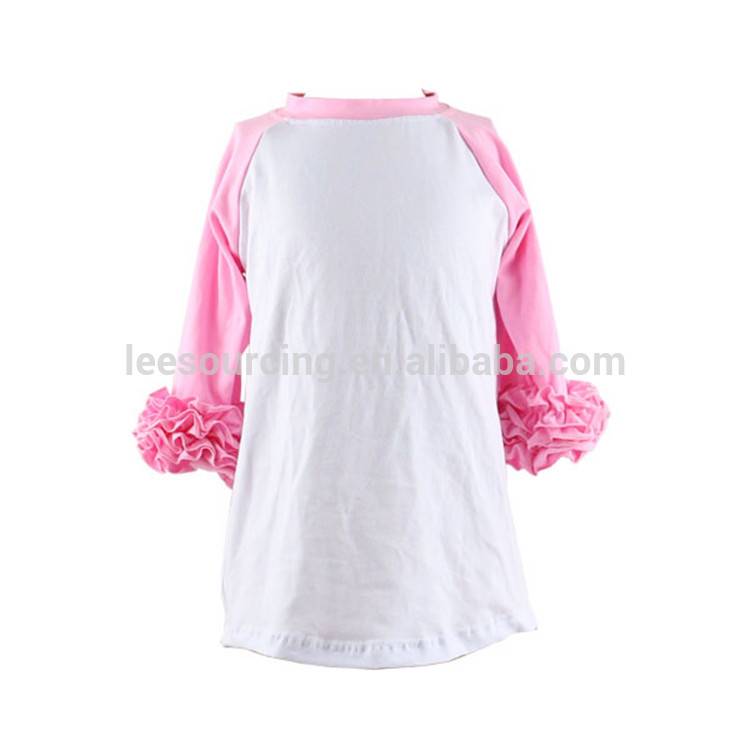 Simple new style ruffle icing unisex wholesale children's boutique clothing baby carters toddler latest top designs shirts