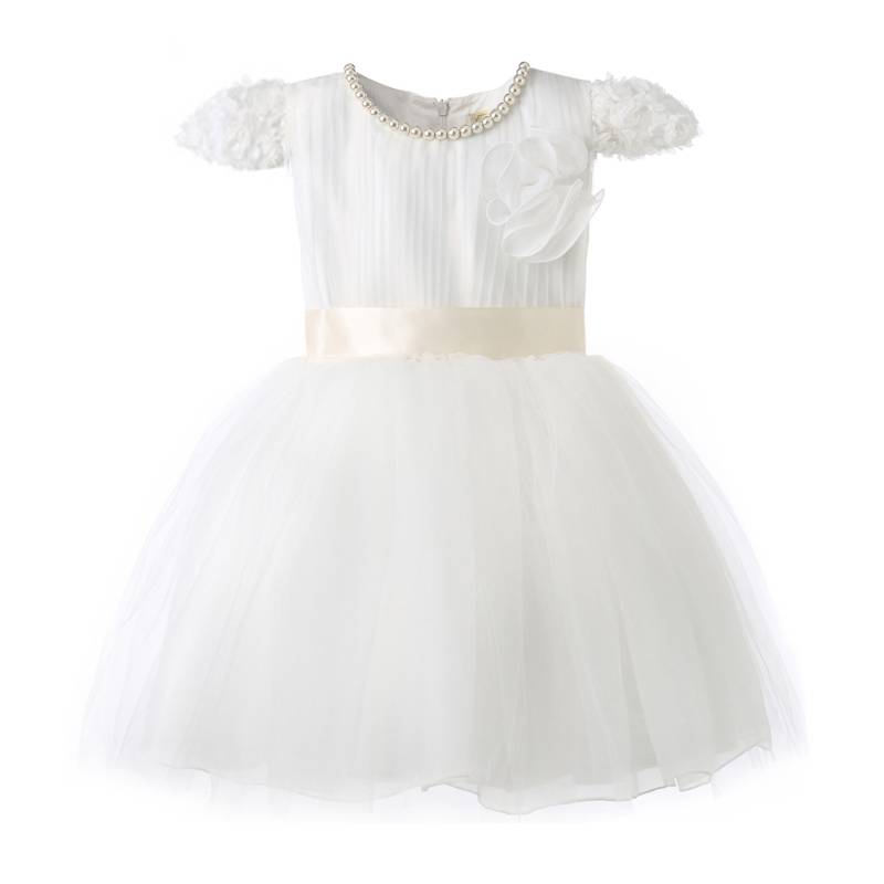 Casual Baby Clothes Girls New Year Dress Short Sleeve Big Bow Children Christmas Dress