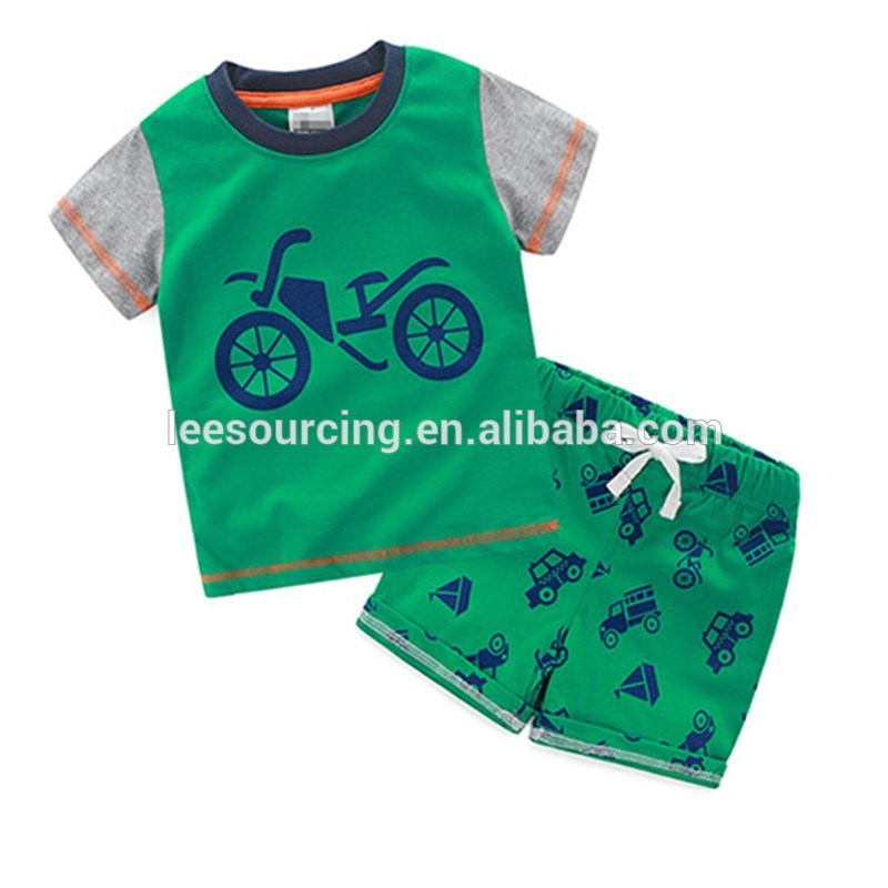 Latest style baby boy clothes clothing set 100% cotton summer clothes