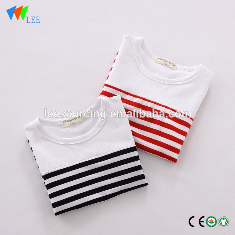 Wholesale red stripe baby clothes baby girl fashion cotton t shirts