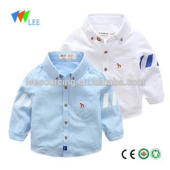 Western style boutique baby clothes boys long sleeve 100% cotton shirts wholesale