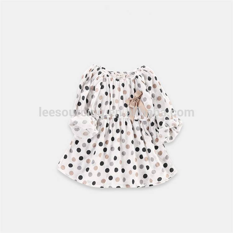 Reasonable price Baby Boy Outfit - Wholesale Polka dots Long Sleeve Girls Swing Top Children Chiffon Dress – LeeSourcing