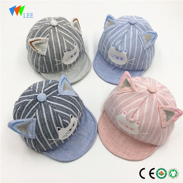 new design fashion cat ear cotton baby boy baseball cap