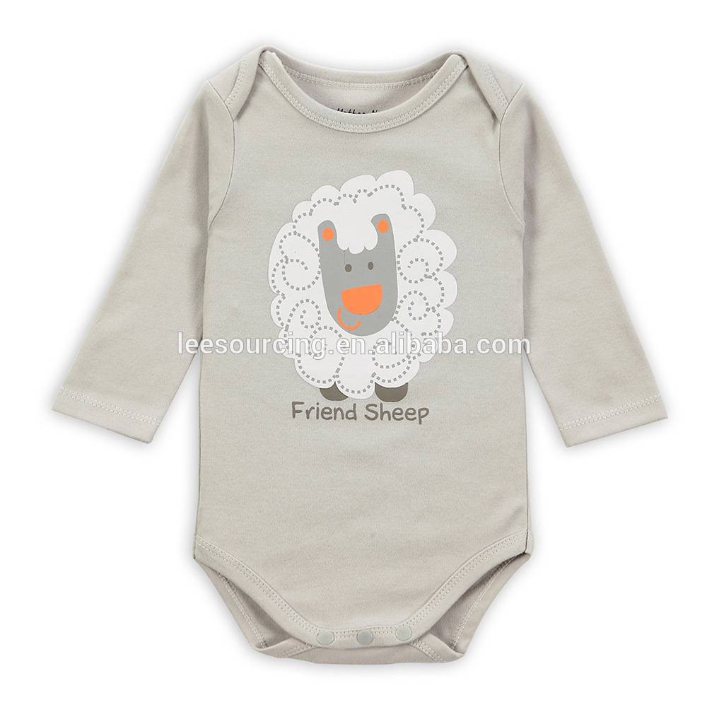 Newborn baby cotton long-sleeved triangle baby girl cartoon animal romper, baby bodysuit