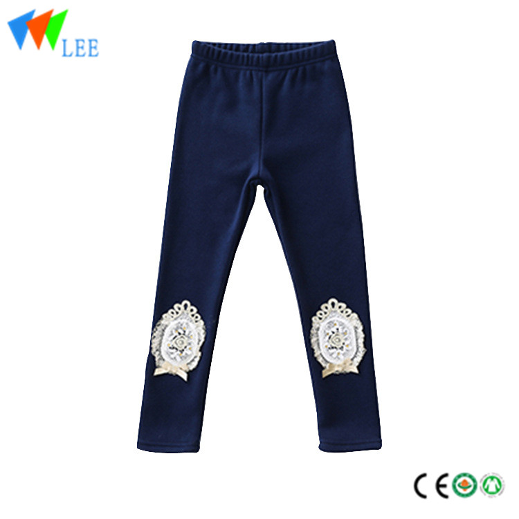 ດູໃບໄມ້ລົ່ນເດັກນ້ອຍເດັກຍິງ trousers ກັບເດັກນ້ອຍຮູບແບບຝ້າຍ lace kids leggings pants