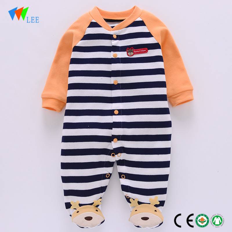 New fashion winter 3/4 long-sleeve thick organic cotton baby romper wholesale baby clothes