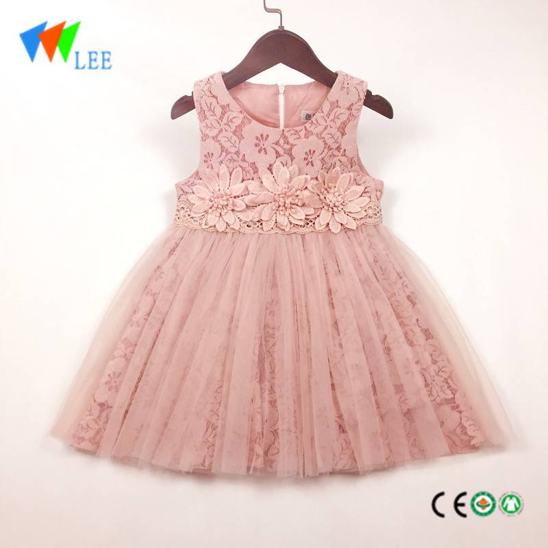 Manufacturing Companies for Kids Dress - summer shortless girls children latest fashion lace dress designs – LeeSourcing