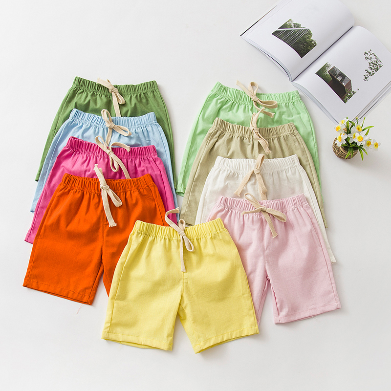 Фабрика за доставка на едро летни деца плажни шорти плетени бебешки детски шорти