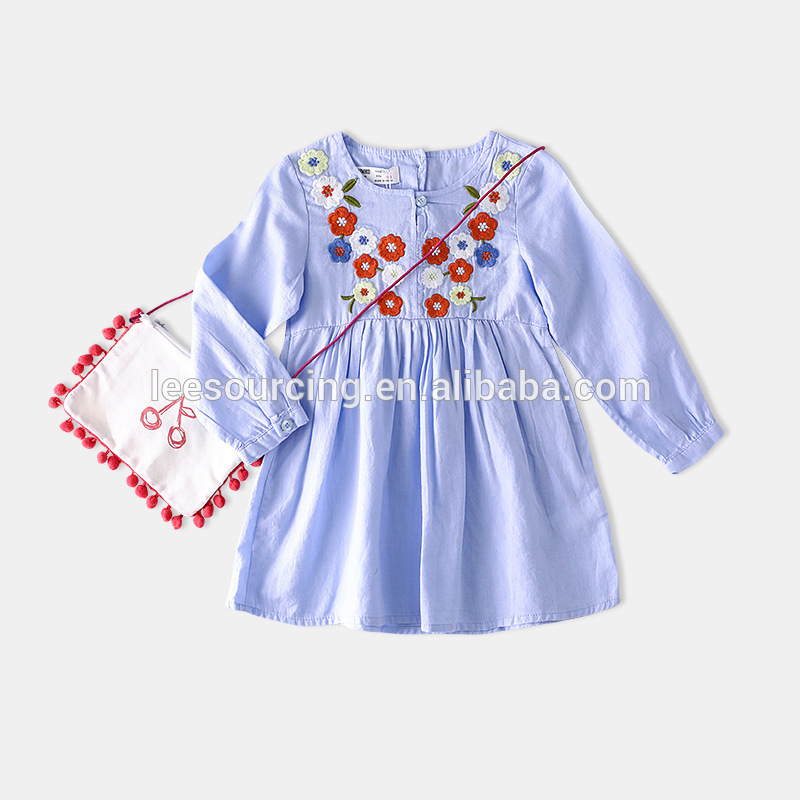 Europe style embroidery cotton baby girl dress,girl daily wear dress,baby shirt dress