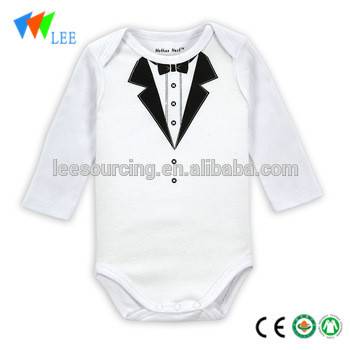 Newborn clothing baby white long sleeve 100% cotton baby romper bodysuit jumpsuit