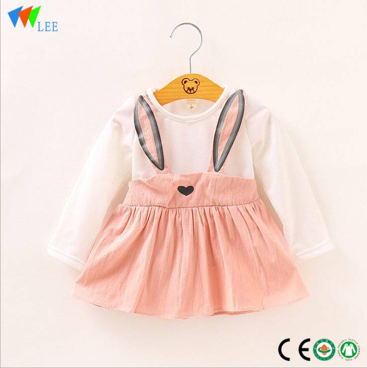 Високо качество бебе бутик сладък 100% памук рокля