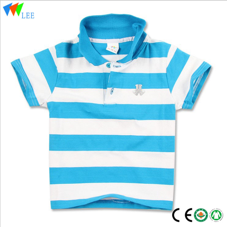 Manufacture sale design color combination stripe cotton polo t shirt