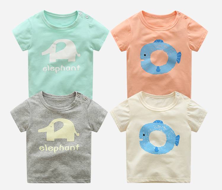 2017 Sommer Baby Casual T- shirts 100% bomuld kortærmede Kids Wear Brugerdefineret T Shirt