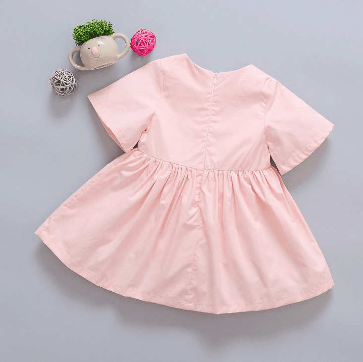 2017 Summer children clothing girls short sleeved baby linen dresses