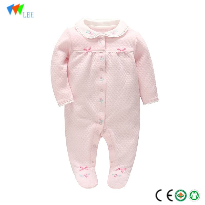 wholesale & OEM New style high quality cotton baby girl romper bowknot