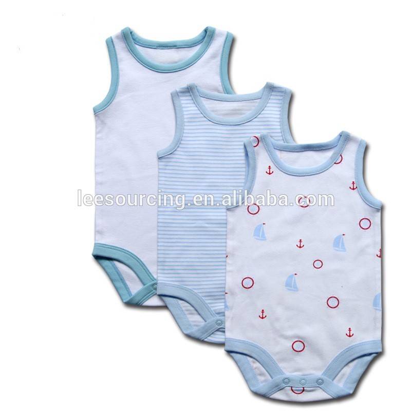 Hot selling wholesale baby plain printed cotton baby vest bodysuits