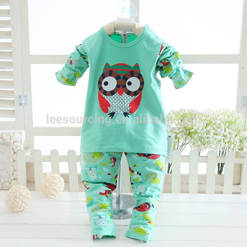 Wholesales spring autumn cotton printing baby clothes set wear