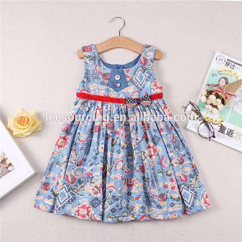 Summer hot sale printing baby clothing girls dresses one piece